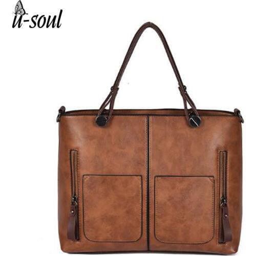 Drop shipping Vintage PU Shoulder Bag Daily Shopping All-Purpose High Quality Causal Totes Dames Tassen A4893