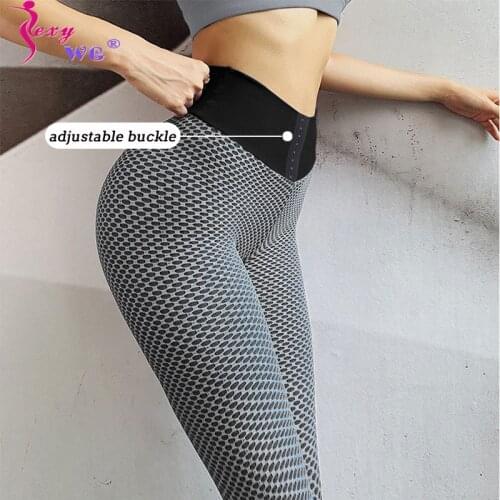 SEXYWG Slimming Yoga Pants Gym Leggings Sport Women Fitness Jogging Tracksuit Pants with Hooks Yoga Leggings High Waist Trousers