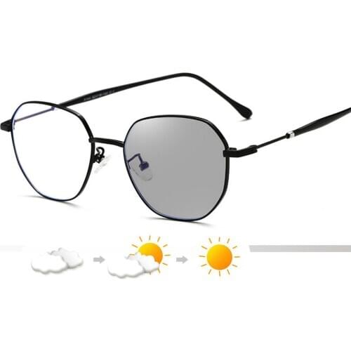 Outdoor Sun Photochromic Finished Myopia eyewear male With Degree Optical Glasses Frames For Women Men Eyeglasses UV400 NX