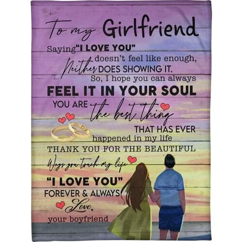 TOADDMOS Loving Gift for Girlfriend Wife Air Mail Print Fleece Blanket Soft Bed Thin Quilt Office Sofa Nap Warm Blanket manta