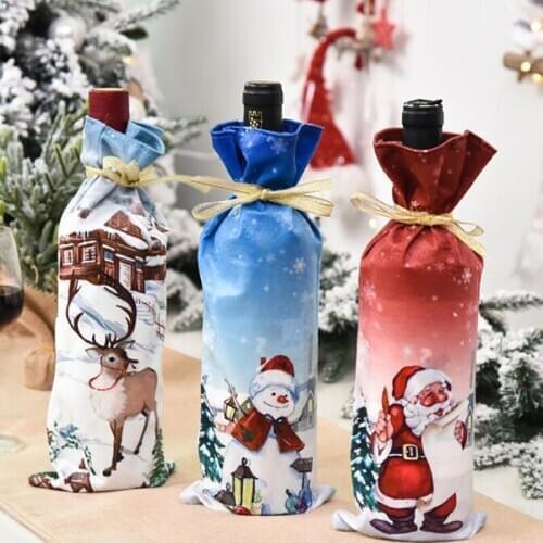 Wine Bottle Decoration Bag 2020 New Christmas Decoration Old Man Doll Wine Bottle Cover Christmas Decorations Santa Claus
