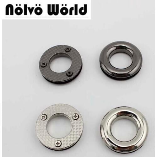 100pcs 17.5X33.5mm 4 colors 3 screws rounden grommet,Bulk price big round eyelet for DIY bags purse accessories