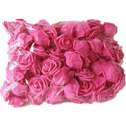 100Pcs 7cm Foam Rose Artificial Flower Bouquet DIY Wedding Valentines Day Stage Party Garden Home Decor New Years Decoration