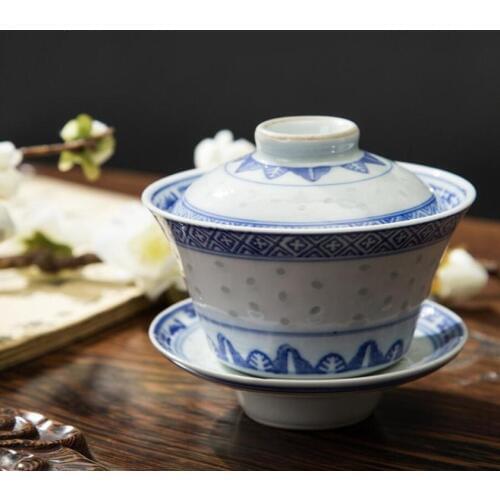 160ml Jingdezhen Blue and White Porcelain Tea Tureen Cup Chinese Style Cover Bowl Tea Gaiwan Tea Pot Set Travel Beautiful Kettle