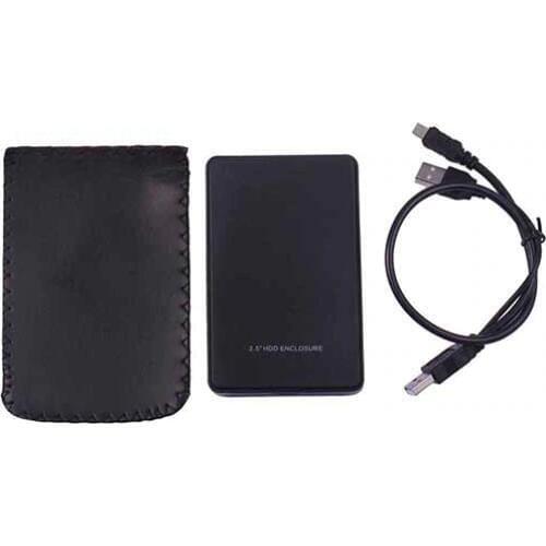 2.5 Inch HDD Case USB 2.0 SATA Portable Support 2TB Hdd Hard Drive Black External Enclosure HDD Box with Bag