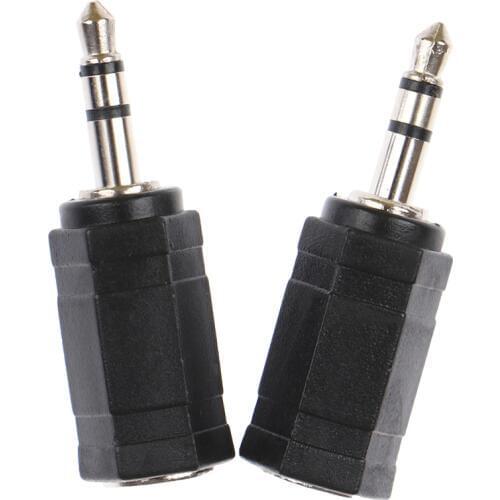 2Pcs 3.5mm male to 2.5mm female stereo audio mic plug adapter mini jack cable