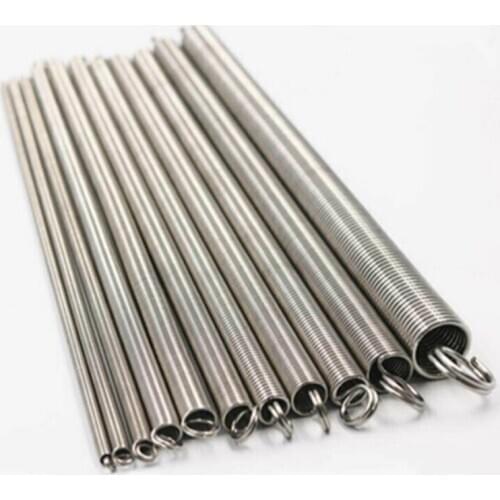 2pcs stainless steel Tension spring with Dual hook extension pull springs Wire Dia 1mm Outer Dia 5-13mm Length 300mm