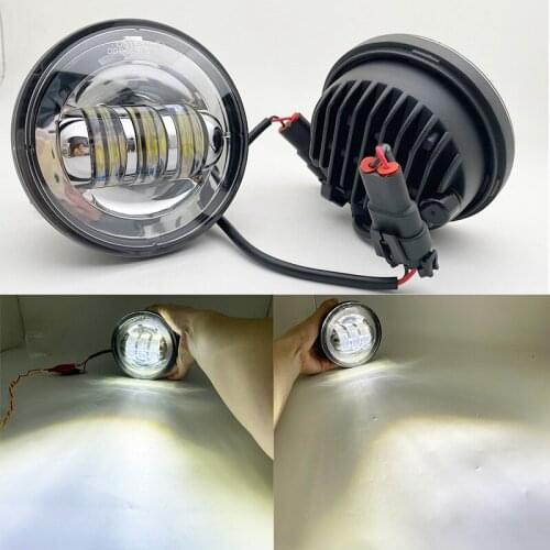 2 Pcs X 4.5" LED Auxiliary Spot Light Fog Lamp Running Light 4-1/2 inch Moto Fog Lamp for Harley Touring Road King Electra Glide