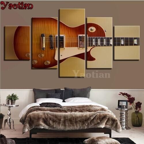 5 pieces Diamond painting Musical Instruments Guitar cross stitch 5d diy handmade puzzle mosaic Diamond Embroidery rhinestone