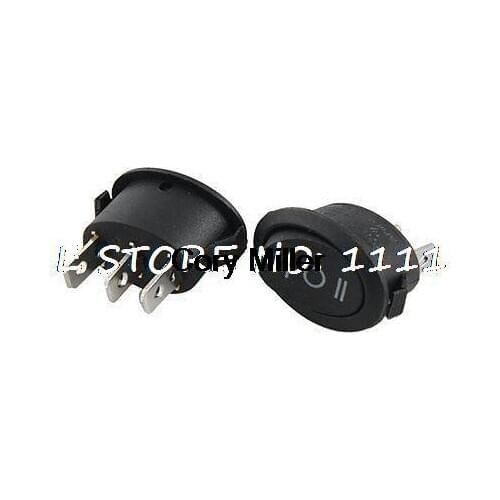 AC 6A/250V 10A/125V SPDT On/Off/On 3 Position Mini Oval Rocker Switch Black