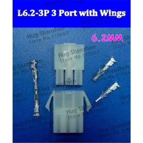 FREE SHIPPING! L6.2-3P 3port electrical connector with wings (male&female shell +male&female terminal)