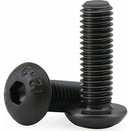 Grade 12.9 Black Round Button Head Hex Socket Cap Screws DIN7380 Allen Bolts For Industrial Machinery M3M4M5M6M8