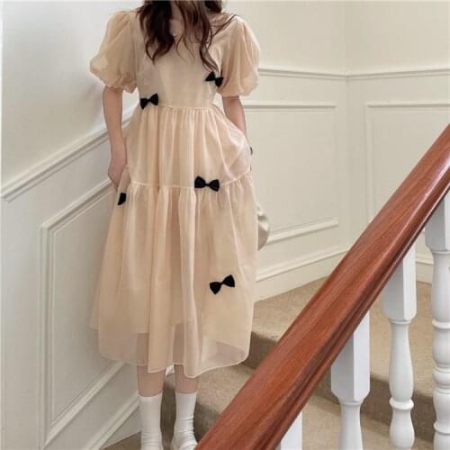 Long Dress with Vintage Bow