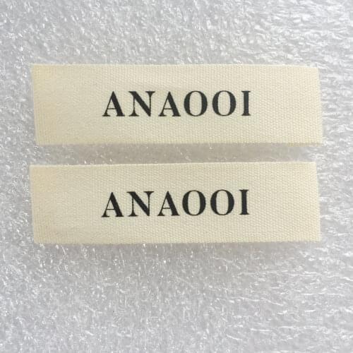 Eco Friendly Natural Off White Cotton Printed Labels For Clothes