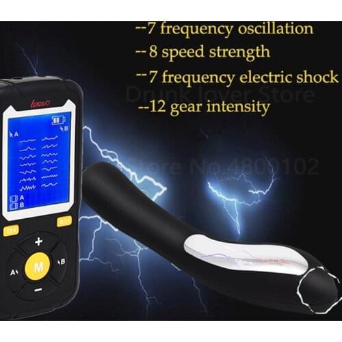 USB Charge Dual Output Electric Shock Magic Wand G spot Vibration Big Dildo Vagina Stimulator Sex Toys For Woman Men Anal Plug