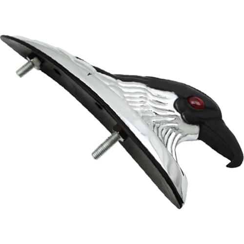 Motorcycle Front Fender Light Eagle Face Ornament Eyes Light Frame Chrome Black