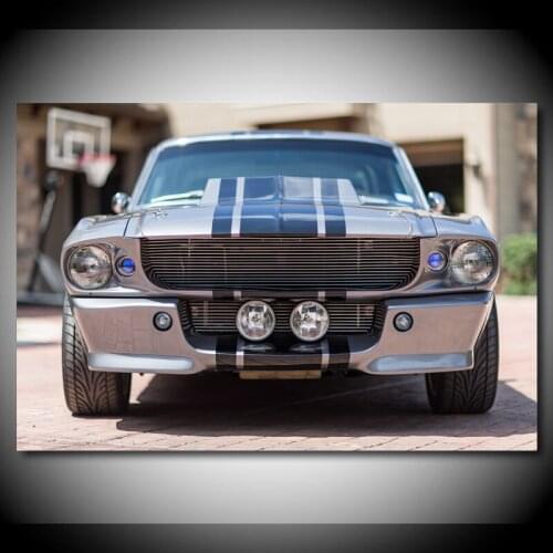 Fords Mustang Shelby GT500 Front Headlights Old Cars Posters Wall Art Picture Print Canvas Paintings Living Room Decor