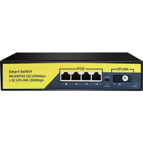 5Port POE Fast Network Switch 48V 10/100Mbps 4 poe 100M port+1 UPLINK Port Network Switch for CCTV IP Camera Wireless AP