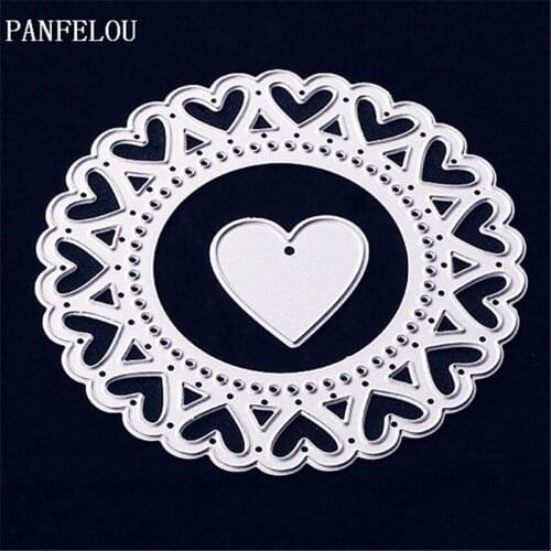 PANFELOU Metal craft Circle of love die cutting dies for Scrapbooking/DIY Easter wedding Halloween cards