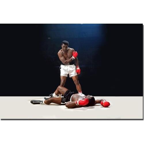 Muhammad Ali Legendary Boxer Poster Canvas Painting Cloth Fabric Print for Home Decor Wall Picture For Living Room
