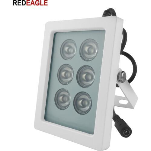 CCTV Fill Light with 6 Array LED Lamp Metal Outdoor Waterproof Night Vision 90 Degree for CCTV Security Camera