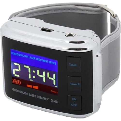 Diabetics Hypertension 650NM Multifunction Wrist Watch Pain Relief Rhinitis Pharyngitis Full Accessories Laser Therapy Device
