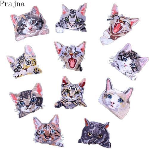 Prajna Anime cheshire Lucky Cat Patch Horse Bird Corgi Dog Patch Fabric Applique Pocket Iron On Embroidery Patches For Clothes