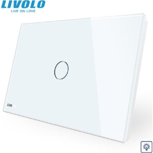 Livolo Smart Home US/AU standard, White Glass Panel Dimmer Wall Switch, Light Home 1 Gang 1 Way VL-C901D-11 for Led Light