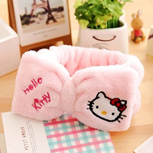 New cartoon cute headband, face wash, makeup, sports headband, big bow flannel headband