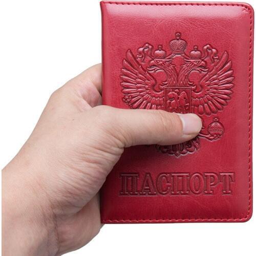 2018 Travel Russian Business Passport Cover Women Men Russia Checkbook Credit Card Holder Case Driver License Tickets Wallet