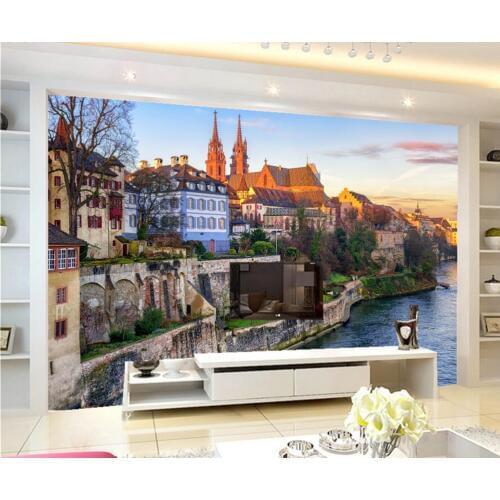 Papel de parede houses Mountains Sea Perast Cities wallpapers,restaurant cafe living room tv wall bedroom custom 3d mural