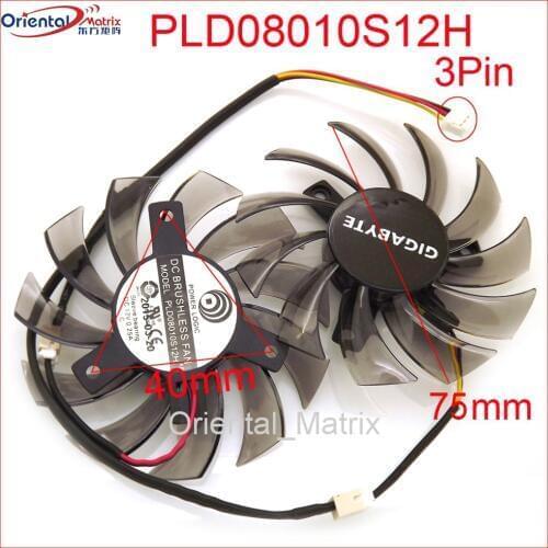 T128010SM PLD08010S12H 75mm Fan For GIGABYTE Graphics Card Cooler Cooling Fan