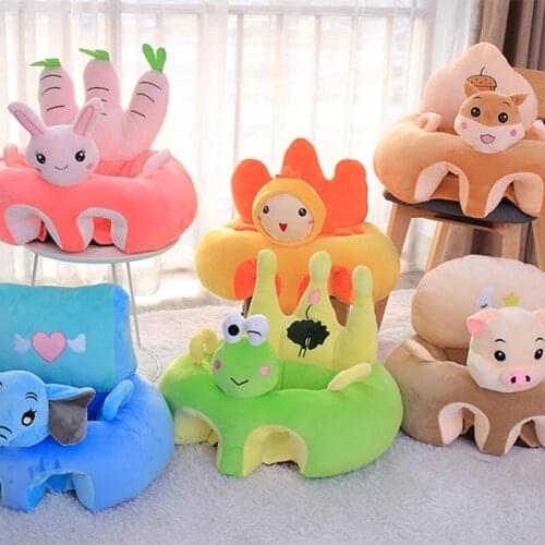 Baby Support Seat Plush Soft Baby Sofa Infant Learning To Sit Chair Keep Sitting Posture Comfortable For 4-12 Months Baby