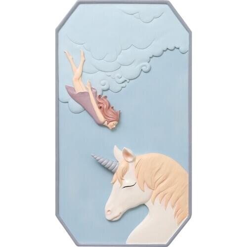 Resin Charms Cartoon Mori-girl Wall Japanese Style Home Decor Childrens Room Wall Hanging Artwork Decors Christmas Gifts