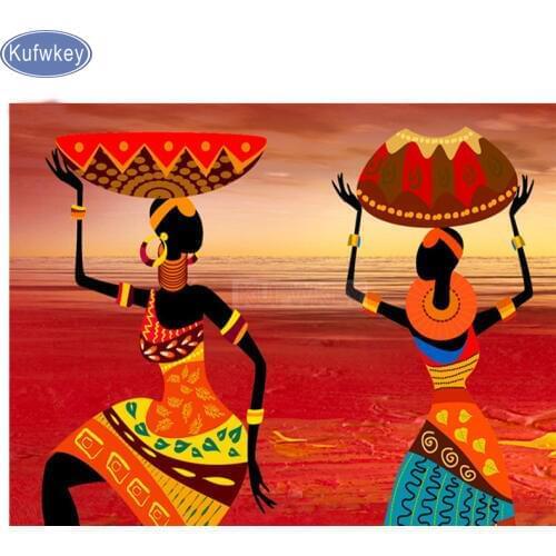Full square diamond embroidery Africa woman pattern 5D diy diamond Painting cross stitch diamond picture mosiac rhinestone art