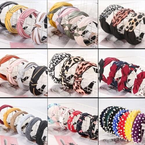 Fashion Women Girls Summer Bohemian Hair Bands Print Headbands Vintage Cross Turban Bandage Bandanas HairBands Hair Accessories