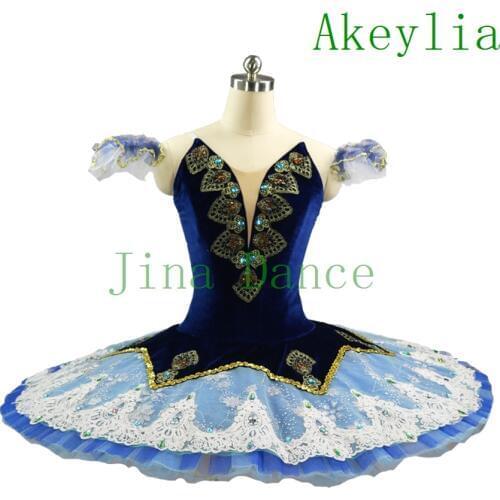 Blue Bird Stage Costumes tutu Girls Ballet Competition Tutu pancake Child Custom Made Tutu 10 Layers Ballet Dress for female