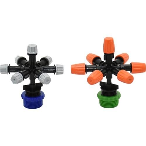 Multi-nozzle cross mist mist sprinkler greenhouse mist sprinkler fog farm sprinkler with 1/2 3/4 male spray misting unit 1set