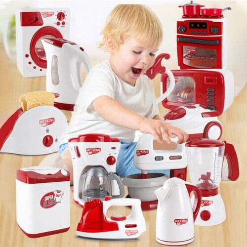 2020 New 1 Pcs Pretend Play Toy Housekeeping Toy Vacuum Cleaner Toy Cleaning Juicer Washing Sewing Machine Mini Clean Up Toy