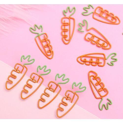 5PCS Carrot Modeling Paper Clip Creative Cute Girl Heart Music Pin Student Stationery Small Bookmark Gift Office Supplies