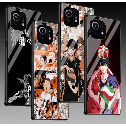 Haikyuu Glass Phone Case For Xiaomi Poco X3 NFC F3 Mi 10T Pro 9T Note 10 Lite 11 Ultra 5G 11i CC9E CC9 Cover