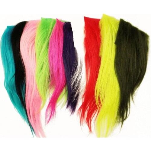 Tigofly 5 pcs/lot 10 colors 8X8cm Goat Hair Fur 15-20cm Length Streamers Fly Tying Fur Materials each color 1 pcs