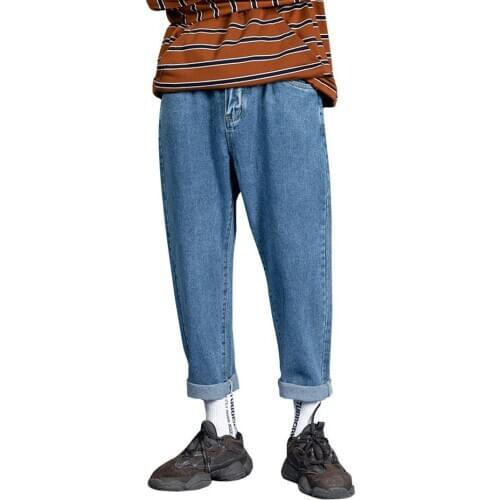 2021 Spring Autumn Men Loose Straight Jeans Fashion Harem Pants Male Casual Denim Pants OverSize Plus Size 5XL