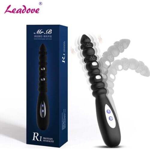 Lengthen Electric Shock Vibrator Anal Pull Beads USB Charging Anal Plug 10 Speeds Vibration G Spot Stimulation Sex Toys GS0456