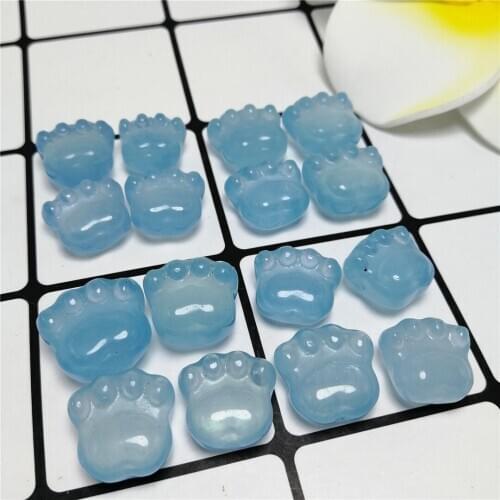 Top Quality Natural Ocean Blue Aquamarine Stones For Necklace Pendant Jewelry Quartz Crystal Crafts Paw Gemstones Gifts