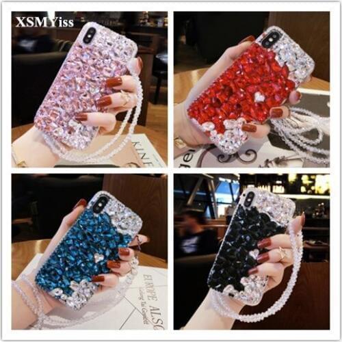 XSMYiss Luxury Bling Crystal Diamonds Rhinestone 3D Stones Phone Case Cover for SamsungS6 S7 S8 S9 S10 PLUS S10 Lite Note5 8 9
