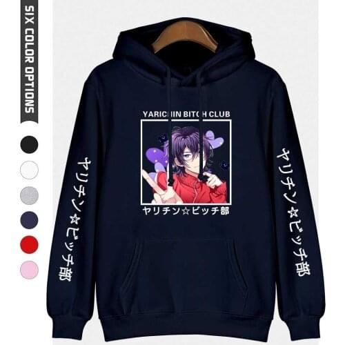 Yarichin Bitch Club Printing Unisex Hoodies Sweatshirt Streetwear Hoodie Cotton Oversized Long Sleeve Sweatshirt Pullover Hoody