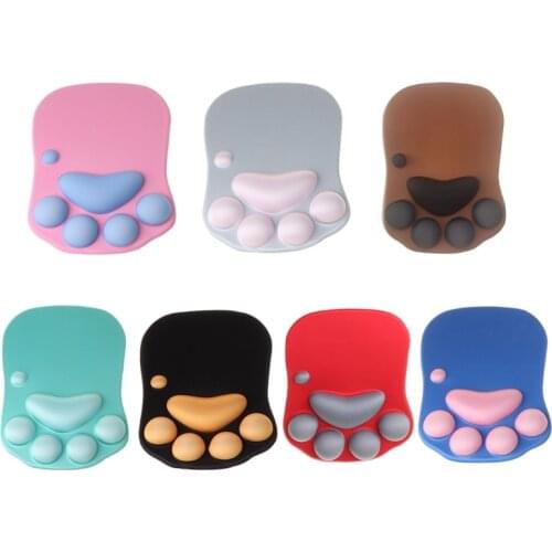 1 Pc 3D Cute Mouse Pad Anime Soft Silicone Cat Paw Mouse Pad Wrist Rest Support Memory Foam Gaming Mousepad Mat Cushion