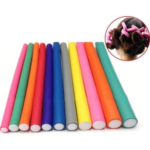 10 Pcs/Set Hair Curler Magic Air Hair Roller Curling Sticks Soft Foam Twist Flexi Rods Hair DIY Styling Tool Hairdresser