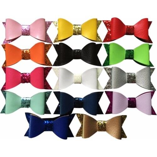 2.8" Boutique Hair Bows Clips, Girls Kids Glitter Bows Hair Clips, 14color 20pcs/lot Free shipping